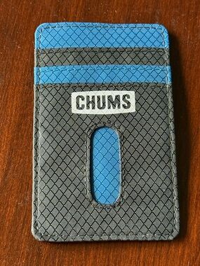 Only used once! CHUMS Slim Card Holder Wallet - Blue & Gray